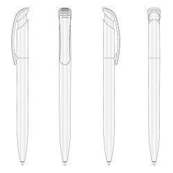 Ручка шариковая Clear Ritter Pen, белый  02000/0101