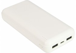 Зарядное устройство (Powerbank) 20000 мАч, пластик, белый (O74107)