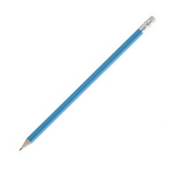 Карандаш деревянный под логотип c ластиком, голубой AP761194-06V-CL