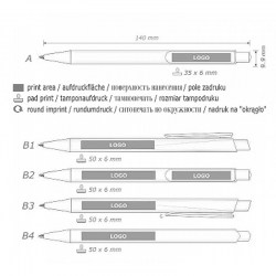 Шариковая ручка OTTO, бело-желтый (OT4-0104)