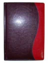 Ежедневник A5 BRISK Комби, бордовый + красный