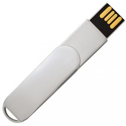 Флешка металлическая, USB 2.0, серебристый (0493)