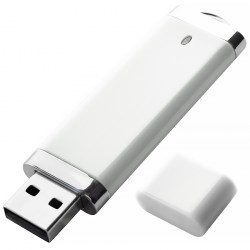  Флешка пластиковая, USB 2.0, белый (0707-2)