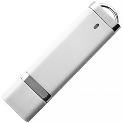  Флешка пластиковая, USB 2.0, белый (0707-2)