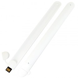 Флешка-браслет силиконовая, USB 2.0, белый (0993-1)