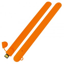Флешка-браслет силиконовая, USB 2.0, оранжевый (0993-6)