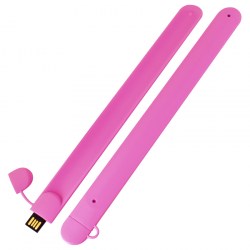 Флешка-браслет силиконовая, USB 2.0, розовый (0993-9)