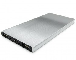 Зарядное устройство (Powerbank) 8000 мАч, металл, серебристый (E119-1)
