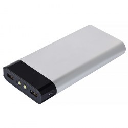 Зарядное устройство (Powerbank) 17600 мАч, металл, серебристый (E242)