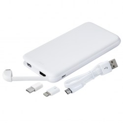 Зарядное устройство (Powerbank) 10000 мАч, пластик, белый (E510)