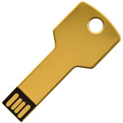 Флешка металлическая Ключ, USB 2.0, золотистый (S0457-1)