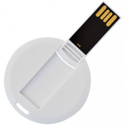 Флешка пластиковая Круг, USB 2.0, белый (S1018)