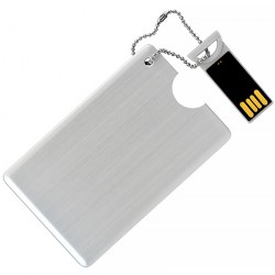 Флешка металлическая Кредитная Карта, USB 2.0, серый (S1033)