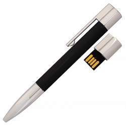 Флешка-ручка пластик-металл, USB 2.0, чёрный (S1133-2)