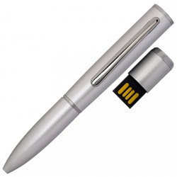 Флешка-ручка металлическая, USB 2.0, серебристый (S1134-1)