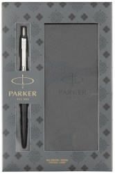 Набор: ручка шариковая PARKER Jotter 17 Bond Street Black CT BP + блокнот (16 232b17)