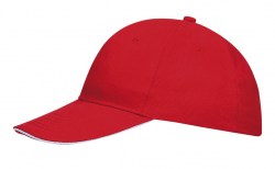 Бейсболка SOL’S Buffalo, красный - белый кант (88100908TUN)