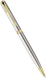 Ручка шариковая PARKER Sonnet 08 Slim Stainless Steel GT BP (84 531)