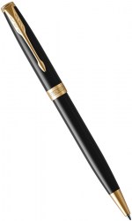 Ручка шариковая PARKER Sonnet Black Lacquer GT BP (86 032)
