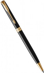 Ручка шариковая PARKER Sonnet Slim Black Lacquer GT BP (86 031)