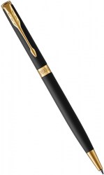 Ручка шариковая PARKER Sonnet Slim Matte Black Lacquer GT BP (84 831)
