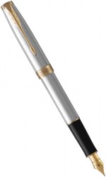Ручка перьевая PARKER Sonnet Stainless Steel GT FP F (84 111)