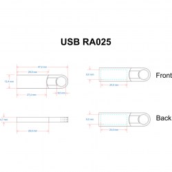 Флеш-память под логотип 8,16, 32, 64 Гб USB URA2  2.0, черный