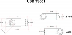 Флеш-память под логотип 8, 16, 32, 64 Гб USB TWISTER 2.0, белый
